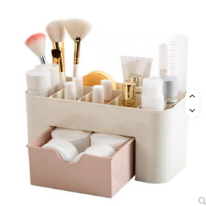 Cajón caja de almacenamiento de cosméticos caja de almacenamiento de brochas de maquillaje joyería de escritorio cuidado de la piel lápiz labial máscara compartimento caja de tocador