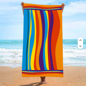 Toalla de playa de microfibra de alta calidad 140 cm x 70 cm. Diseño a prueba de arena de secado rápido.