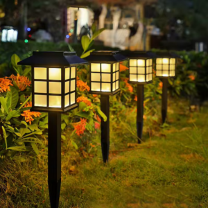 Lámpara de calle decorativa solar para exteriores, luz de suelo impermeable IP65 para paisaje de patio