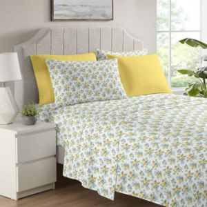 Juego de sábanas ESTAMPADA de 6 piezas 85 gs. Medida King doble plaza. Sábana con elástico 195*200 cm. Sábana lisa 255*270 cm. 4 fundas de 50*100 cm. VARIOS ESTILOS