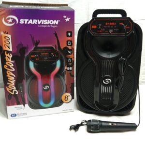Parlante STARVISION 8 pulgadas con mircrofo multicolor y gran potencia