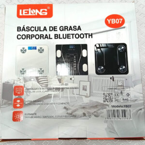 Báscula LELONG digital Corporal inteligente con medidor de GRASA corporal Bluetooth de 26 cm de ancho